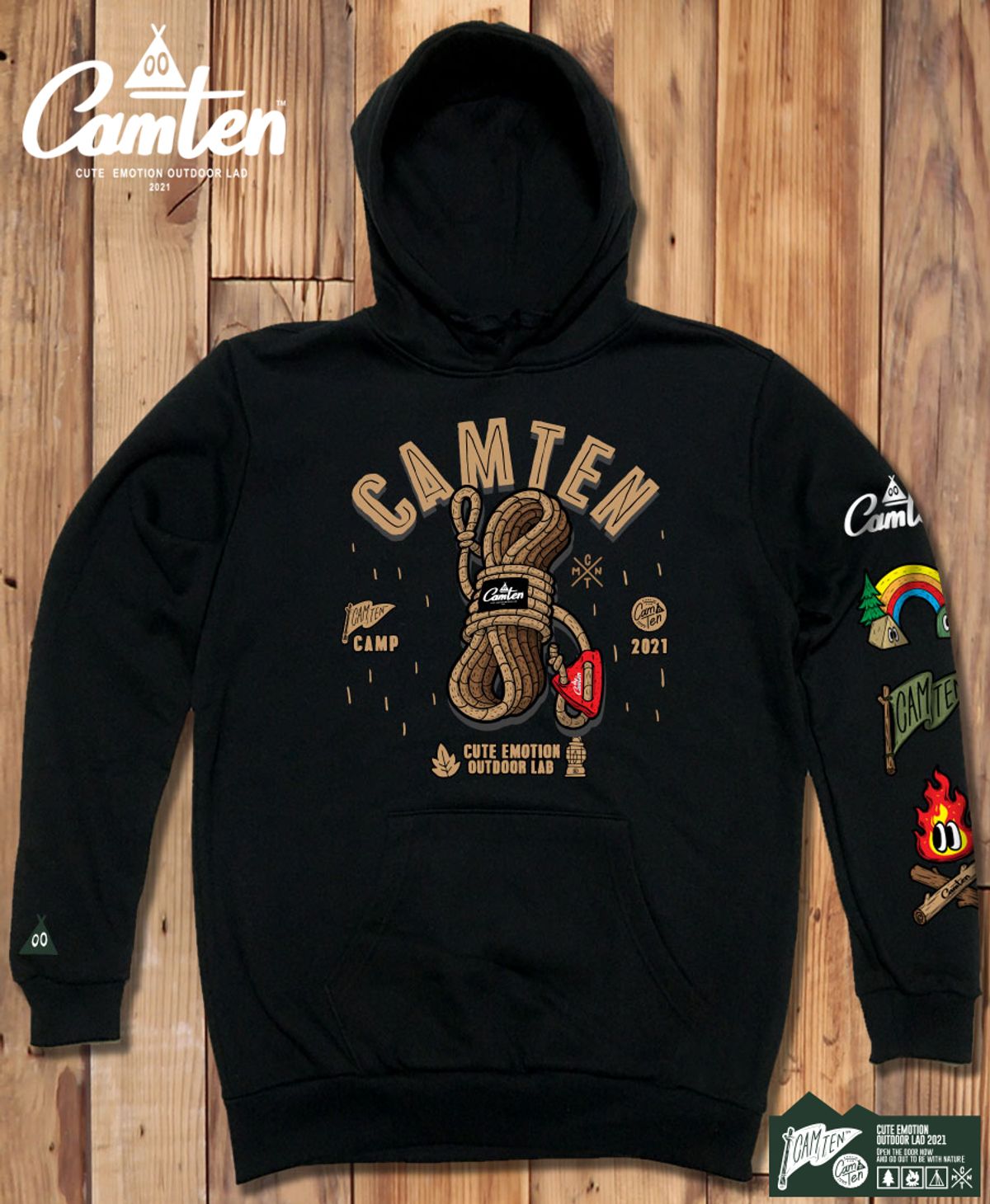 돌돌(DOLDOL) Camten-hoody-74 감성 캠핑 브랜드 캠텐 캐릭터 그래픽 후드티