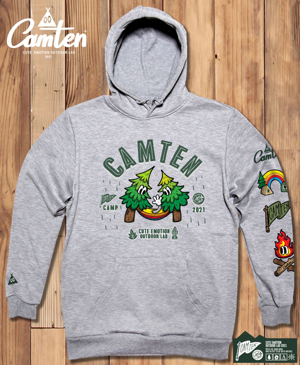 돌돌(DOLDOL) Camten-hoody-75 감성 캠핑 브랜드 캠텐 캐릭터 그래픽 후드티