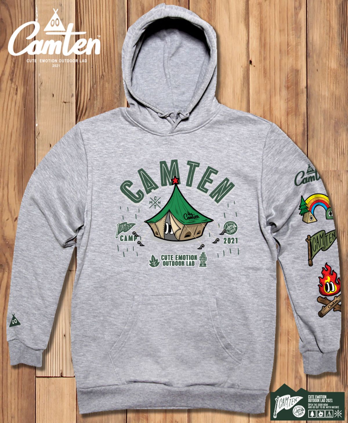 돌돌(DOLDOL) Camten-hoody-76 감성 캠핑 브랜드 캠텐 캐릭터 그래픽 후드티