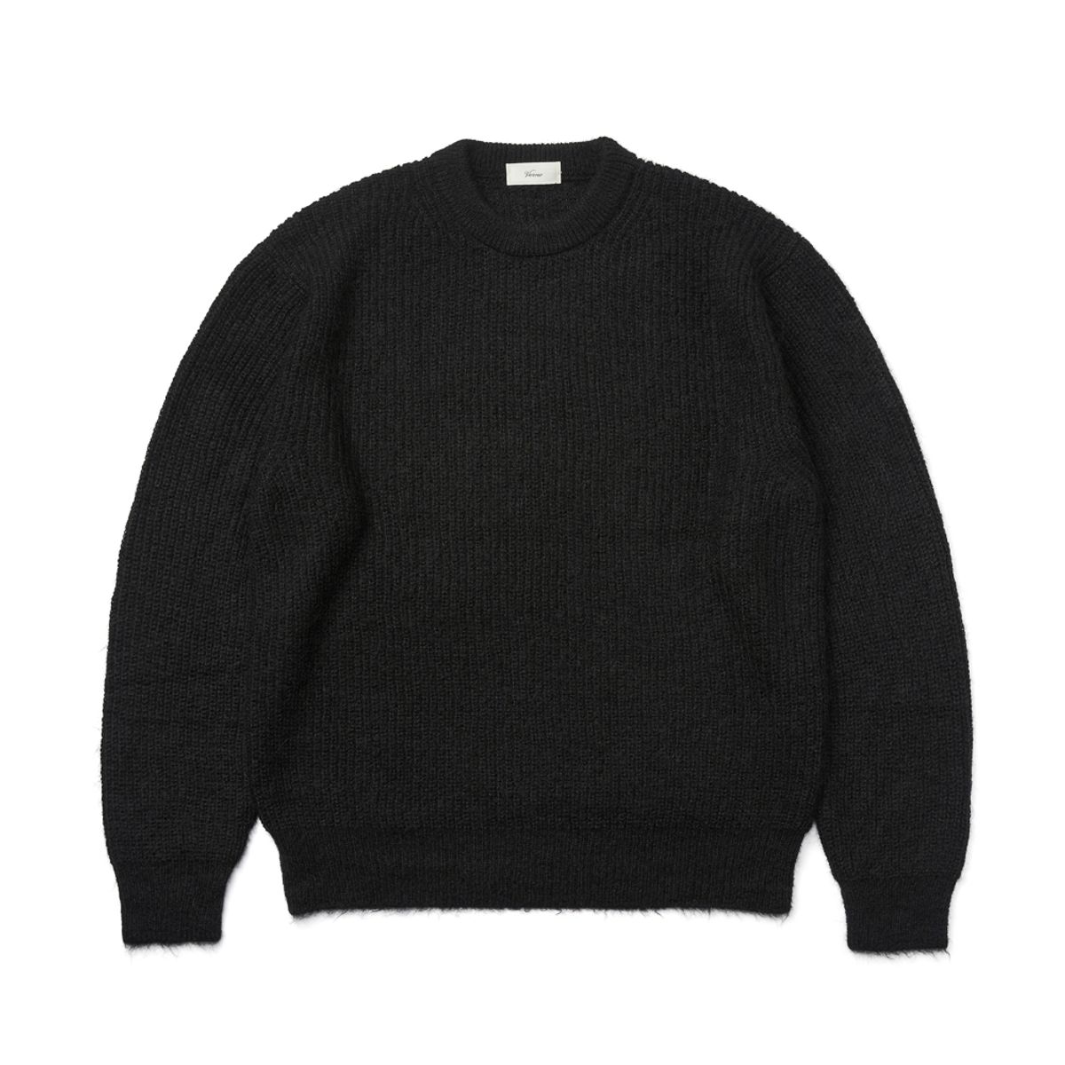 베르노(VERNO) [Casual] Alpaca crew-neck knit Black