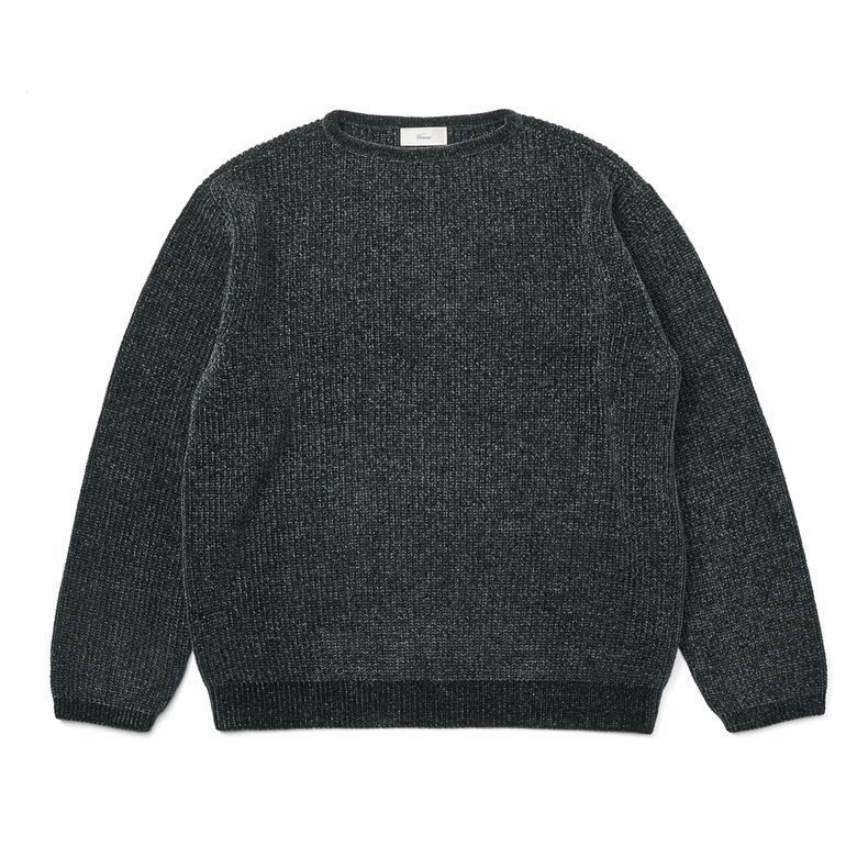 [Casual] Boat-neck knit Dark green