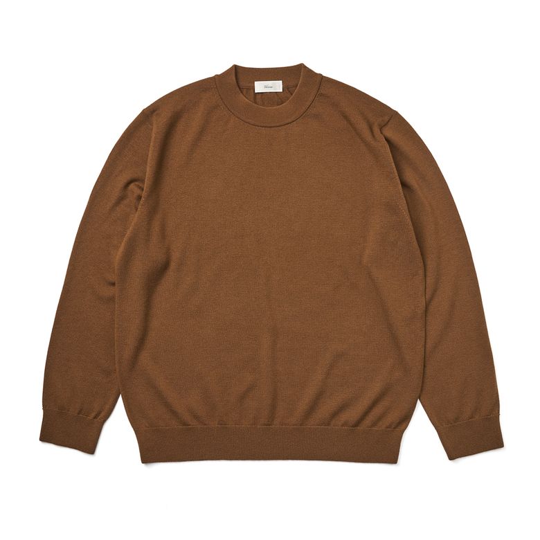 [Casual] Cashtouch crew-neck knit Brown_relax-fit