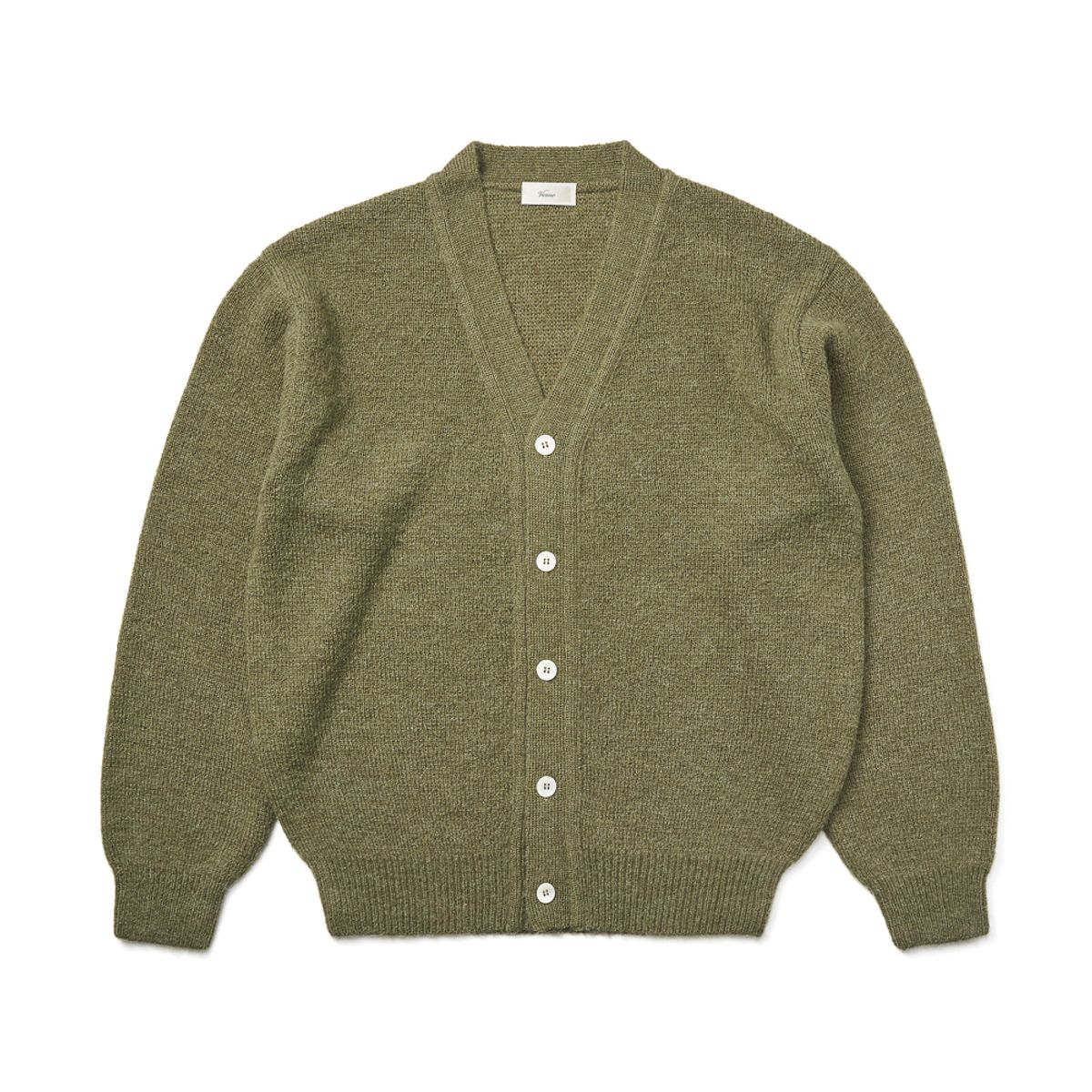 베르노(VERNO) [Casual] Alpaca cardigan knit Olive green