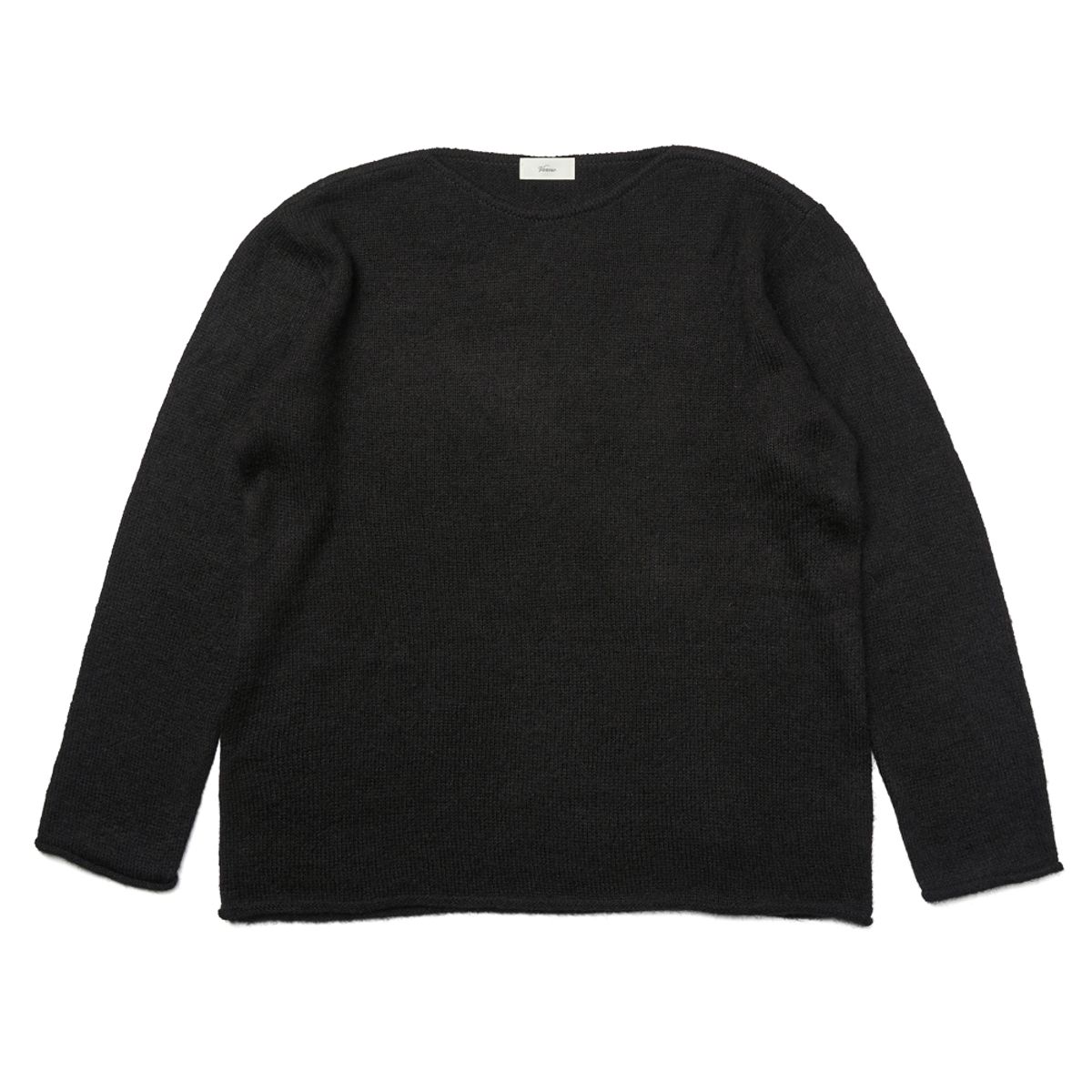 베르노(VERNO) [Casual] Alpaca piping crew-neck knit Black