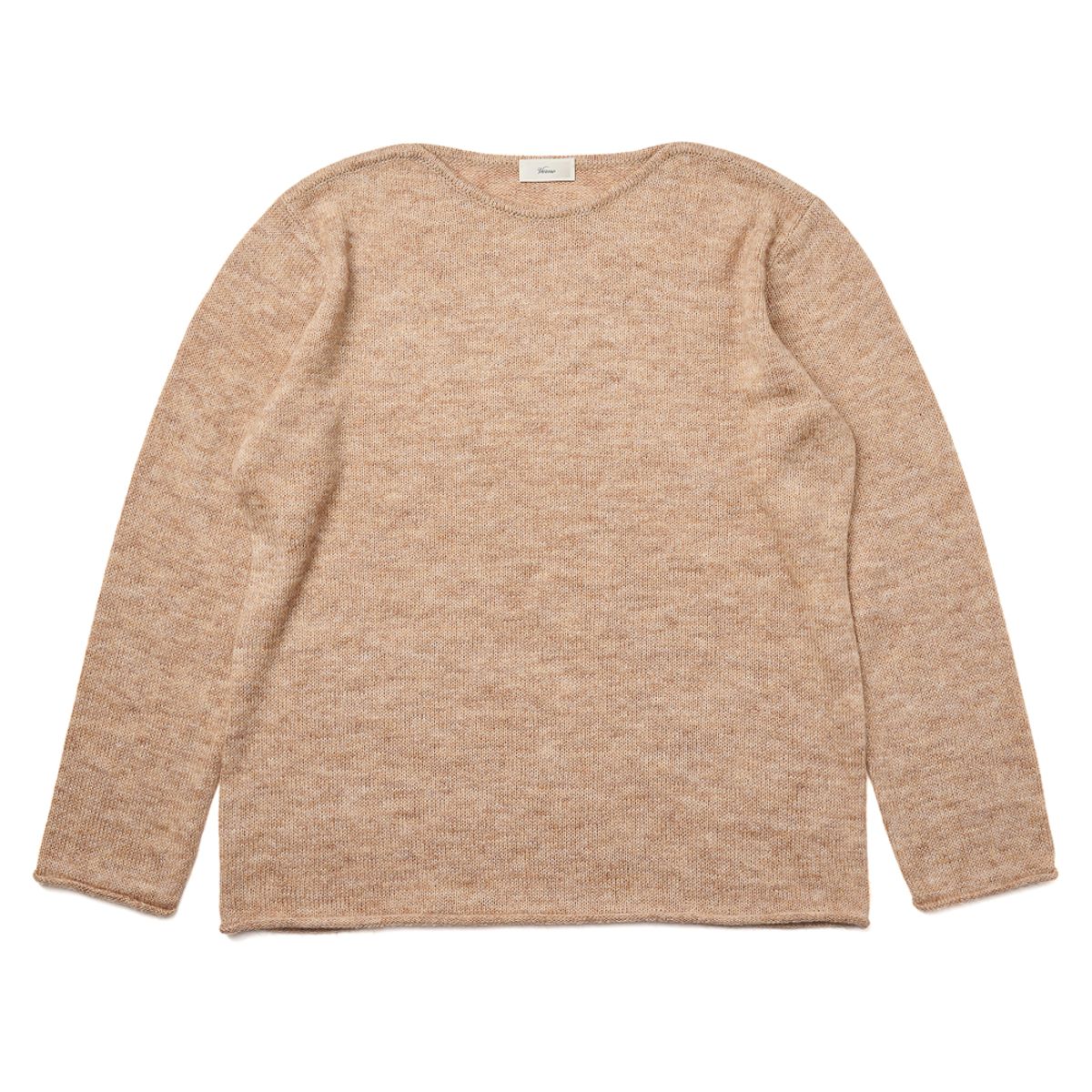 베르노(VERNO) [Casual] Alpaca piping crew-neck knit Beige