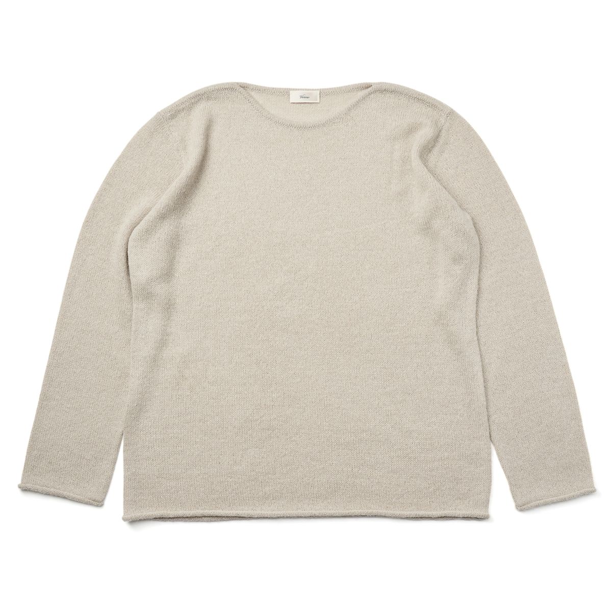 베르노(VERNO) [Casual] Alpaca piping crew-neck knit L.gray
