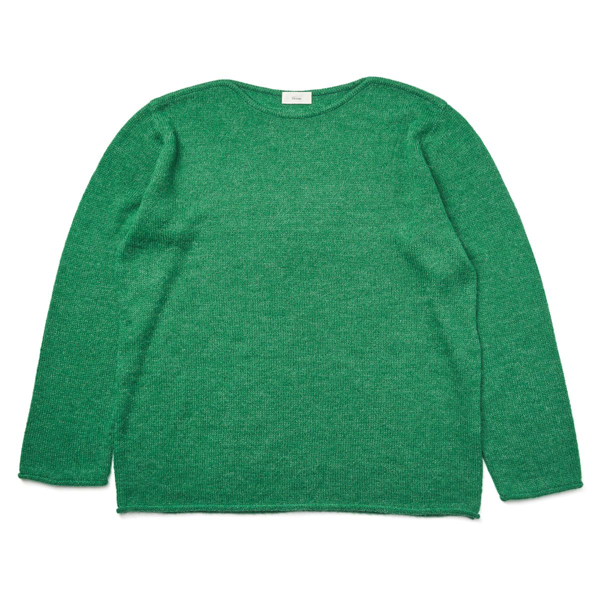 베르노(VERNO) [Casual] Alpaca piping crew-neck knit Green