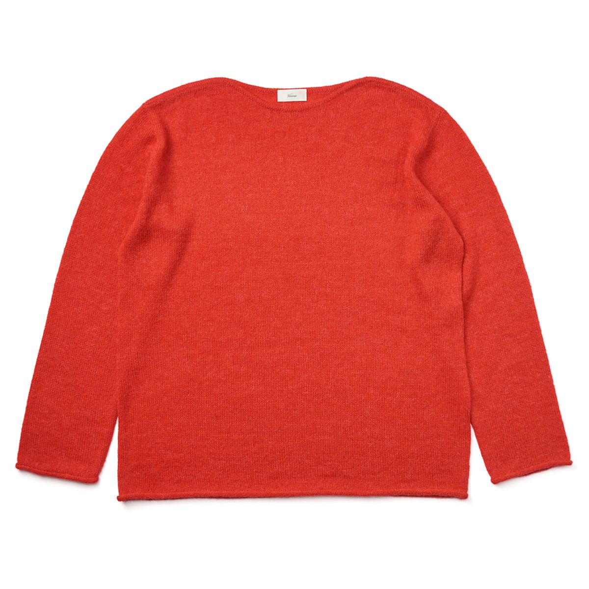 베르노(VERNO) [Casual] Alpaca piping crew-neck knit Red