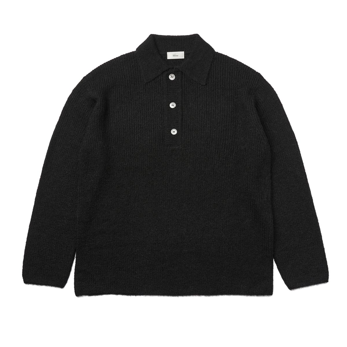 베르노(VERNO) [Casual] Alpaca collar knit Black