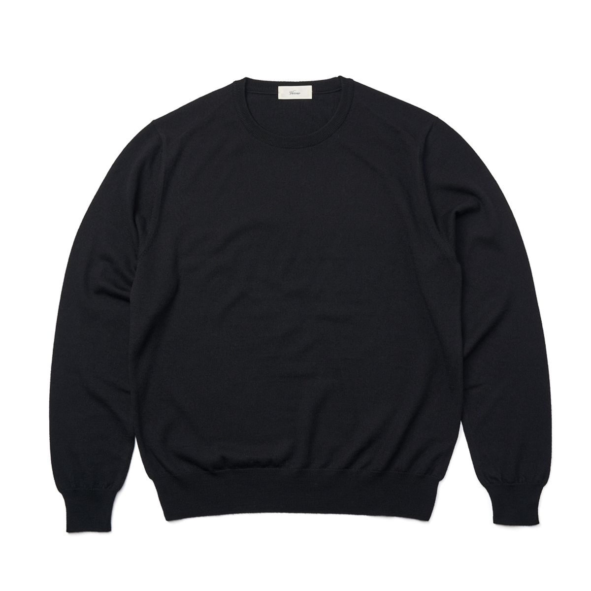 베르노(VERNO) Cashtouch crew-neck knit Black_Regular-fit