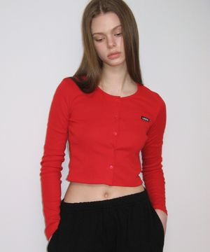 라벨 유넥 크롭 가디건 (5colors)