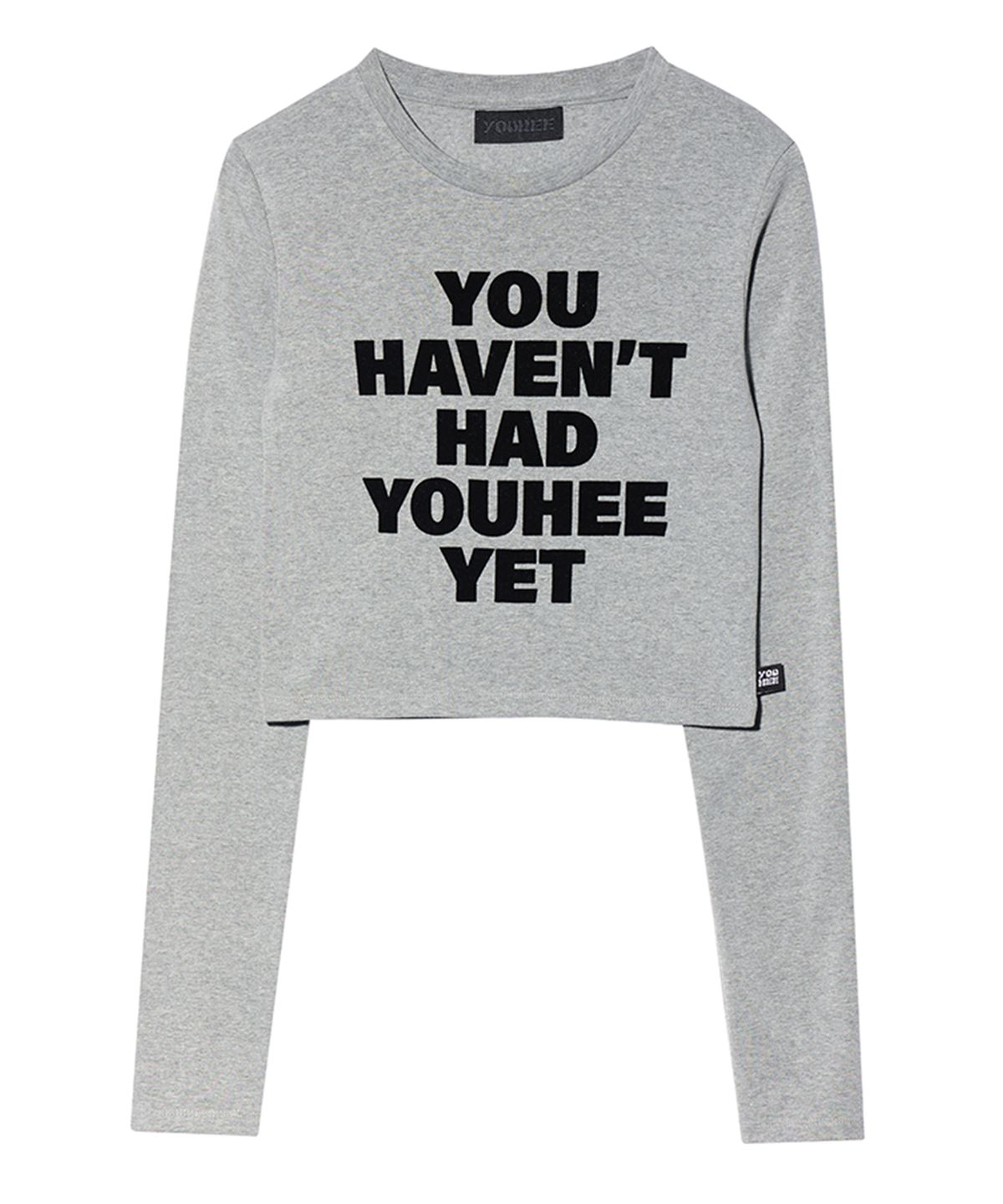 유희(YOUHEE) YOUHEE LETTERING LONG SLEEVE MELNANGE GREY