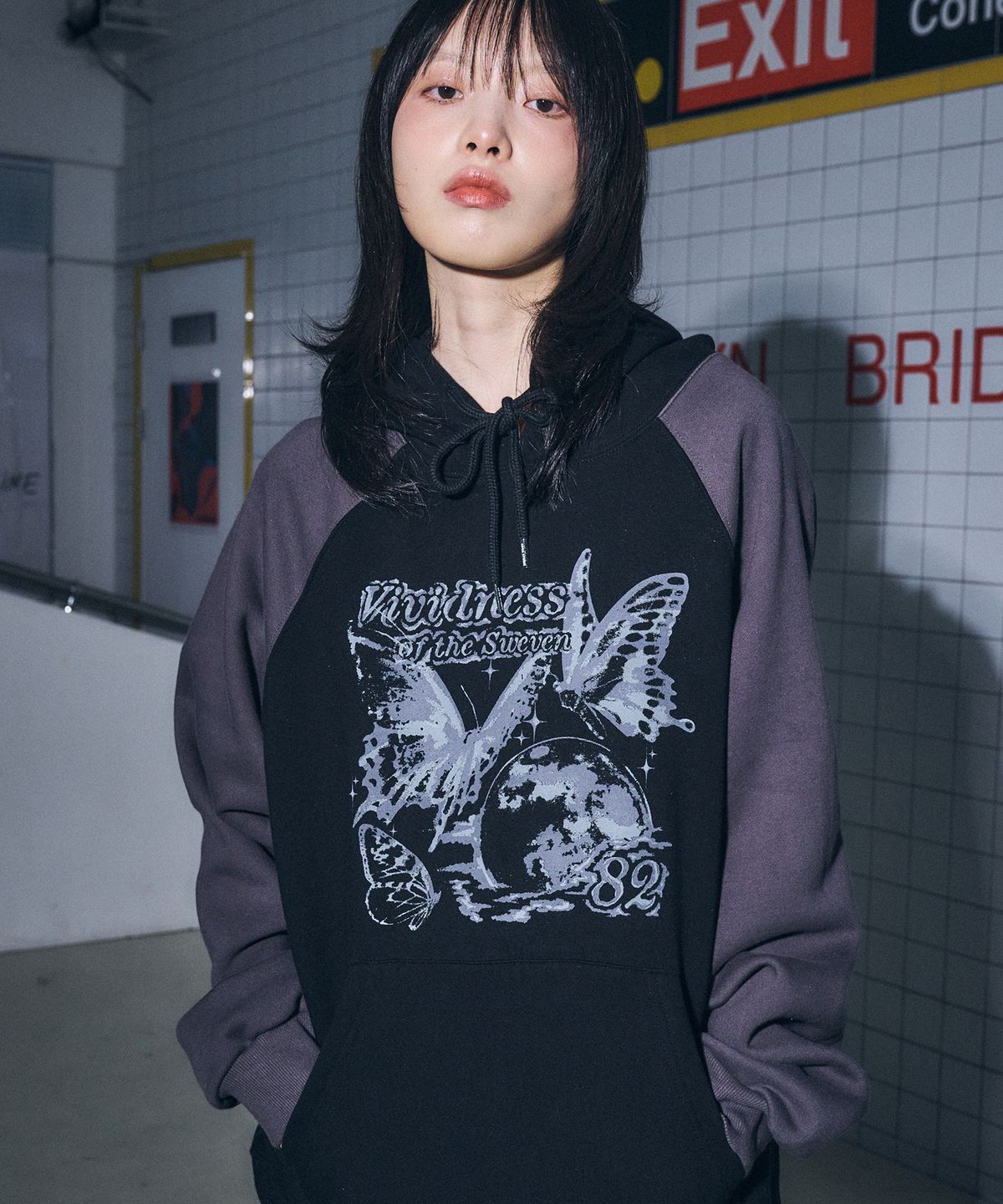 꼼파뇨(CPGN STUDIO) Vividness 레글런 후드티 챠콜블랙