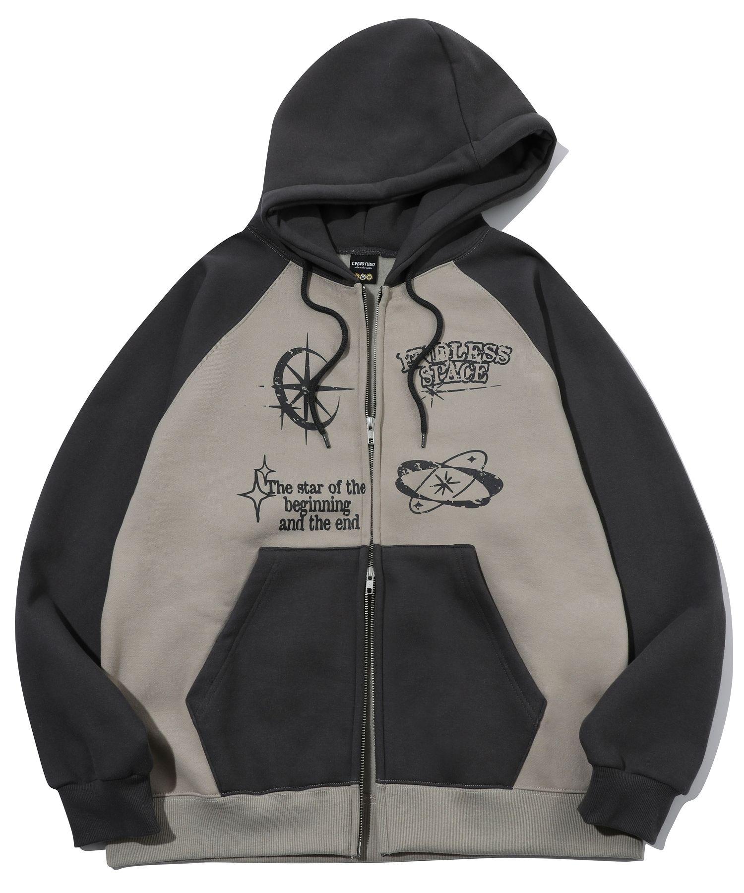 MUSINSA | CPGN STUDIO [2-WAY] Star & Sun raglan hood zip-up