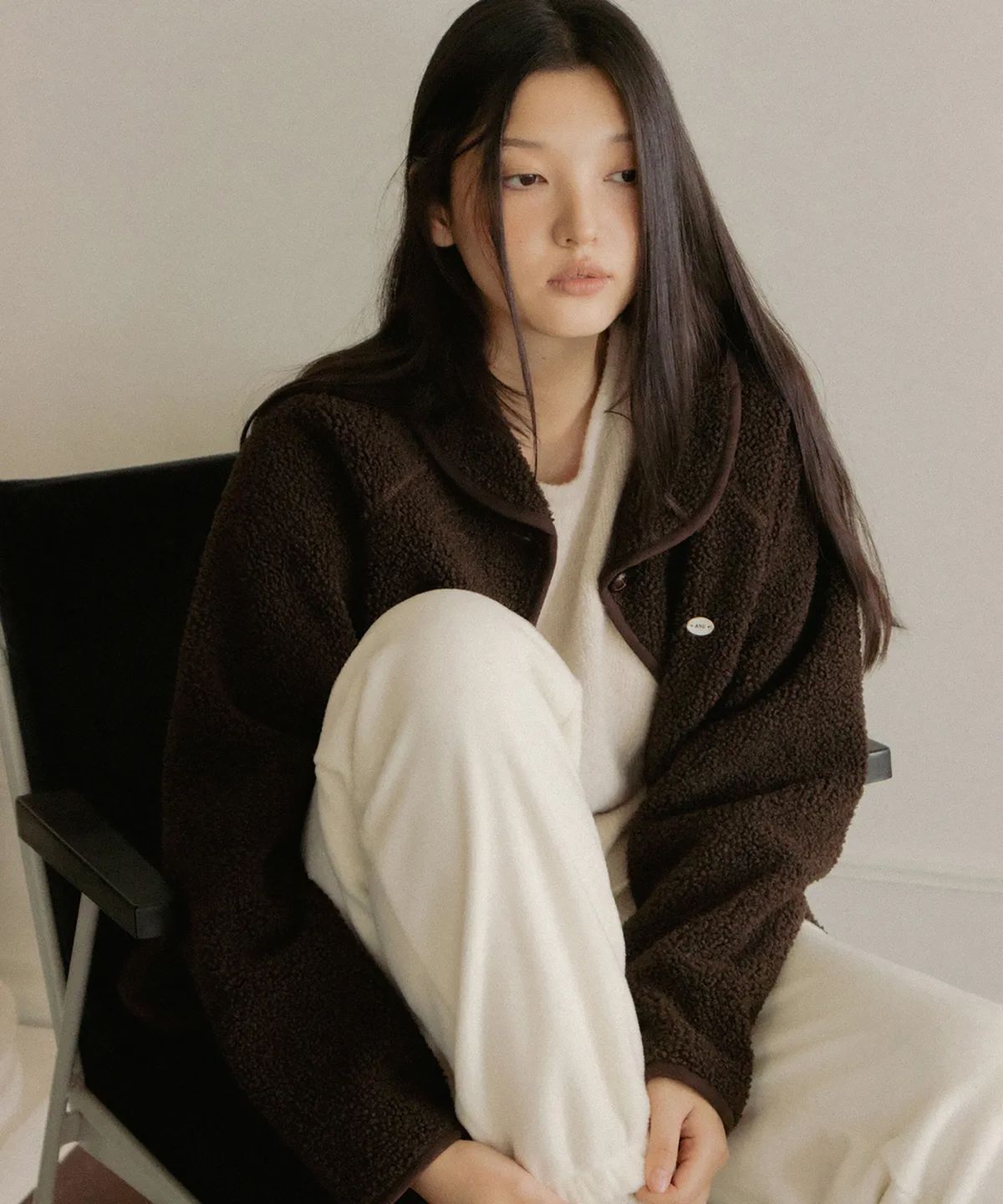 앤니즈(ANDNEEDS) Button fleece jacket (brown)