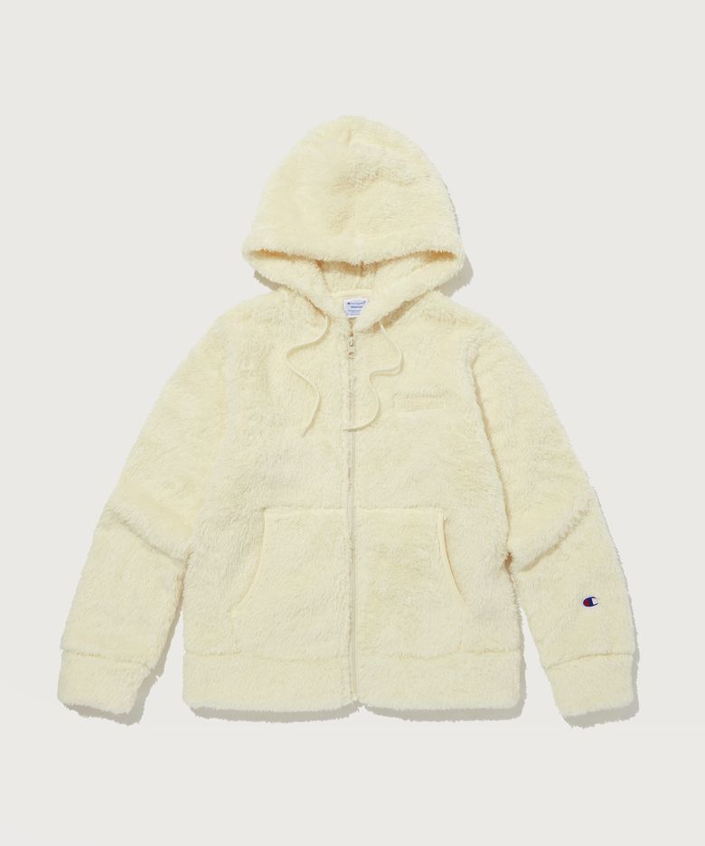 여성 셰르파 풀집업 후리스 자켓 Off White