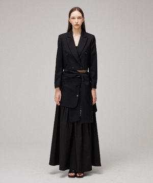 Blazer crop layered skirt