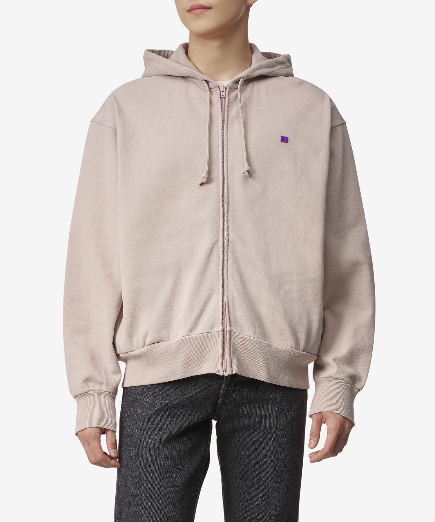 MUSINSA | ACNE STUDIOS Men's Face Logo Patch Zip-Up Hoodie