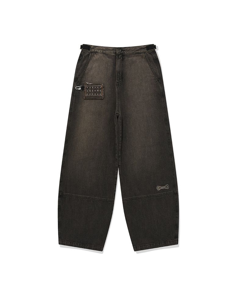 Wallet denim pants / Vintage black