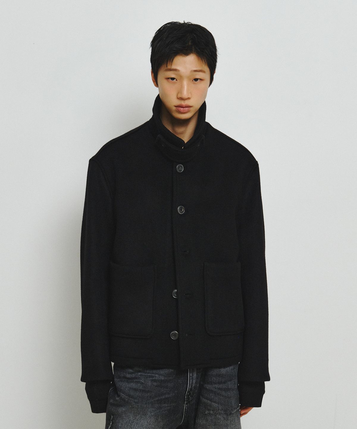 엔도어(ENDOOR) Fine wool short coat (black)