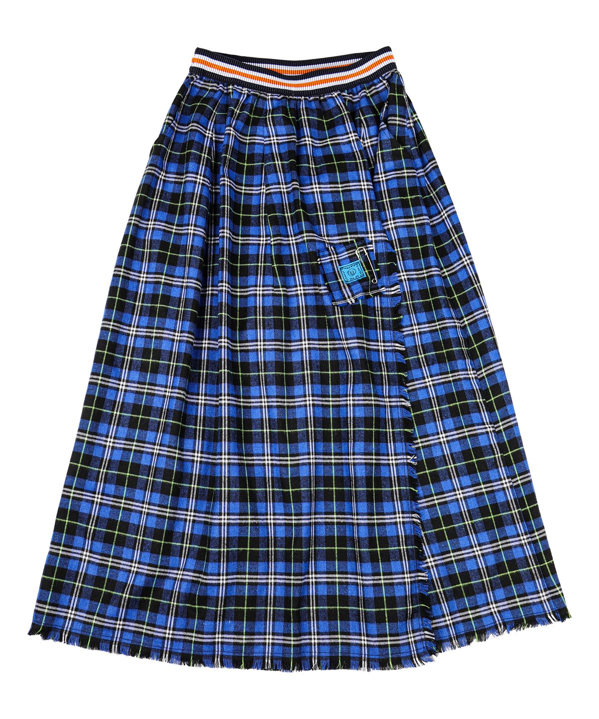 몽키플라워(Monkey Flower) 체크 기모 롱 랩(KILT)스커트/MF3WSK01F BLUE