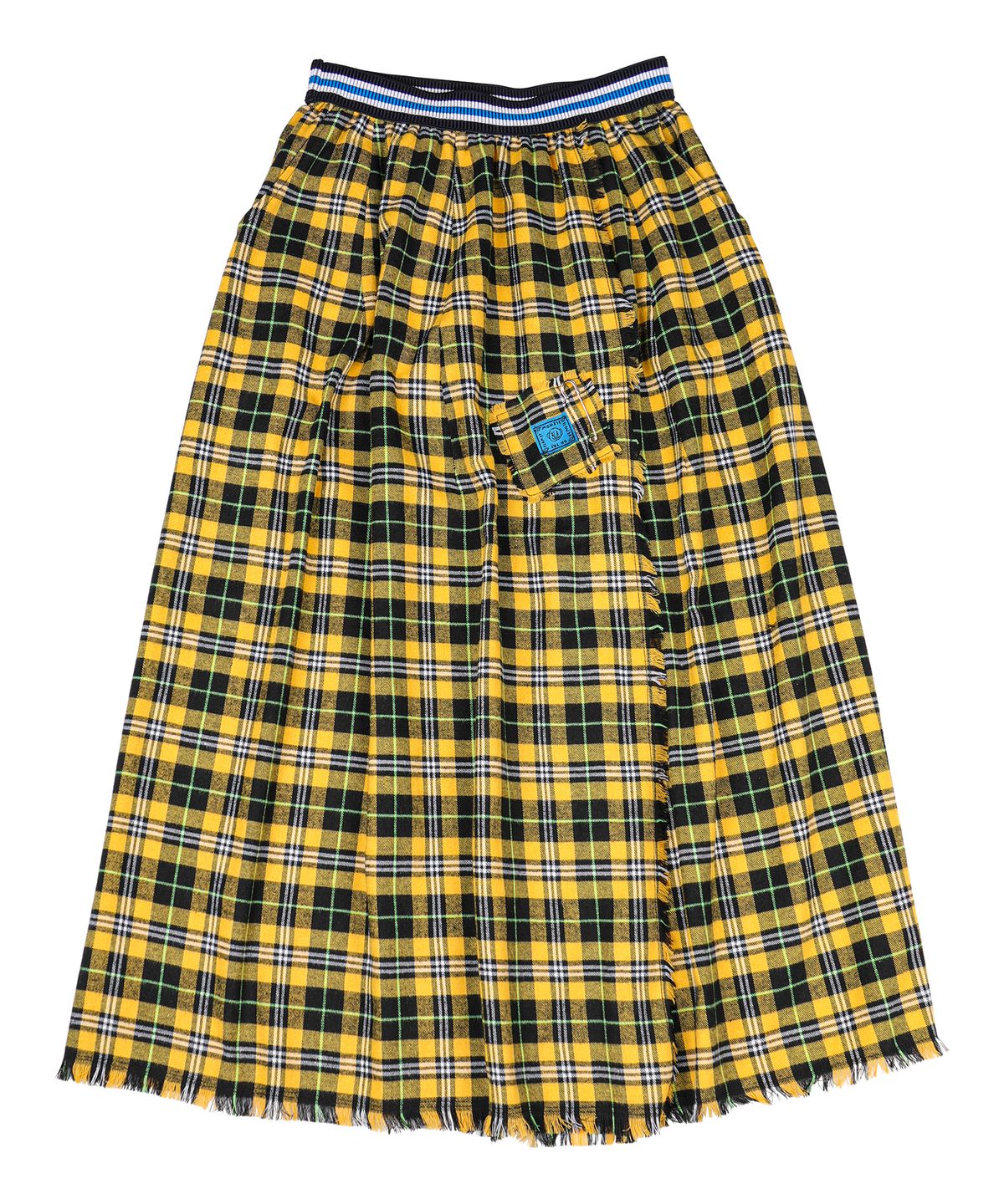 몽키플라워(Monkey Flower) 체크 기모 롱 랩(KILT)스커트/MF3WSK01F YELLOW