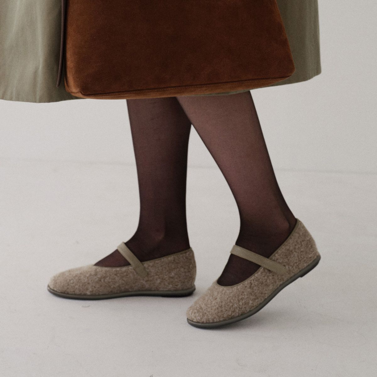 로서울(ROH SEOUL) Danghye mary jane shoes Boucle Light brown