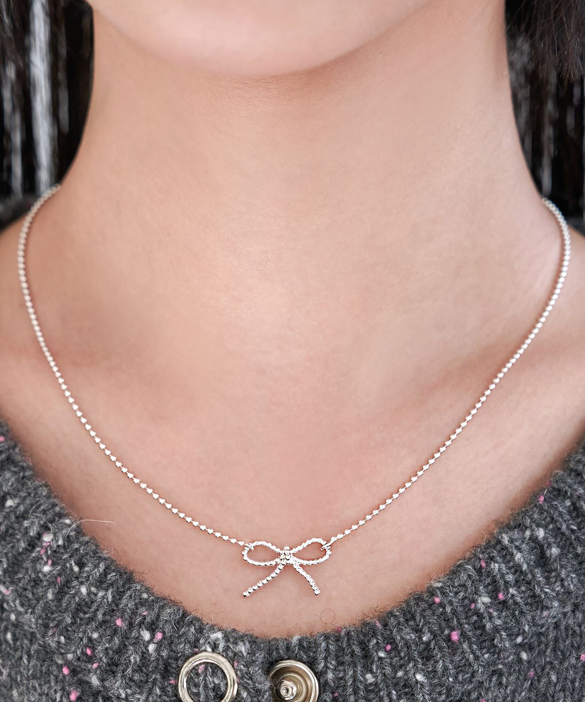 포스트루드(POSTLUDE) [SILVER] S BALL RIBBON PENDANT N (2 COLORS)