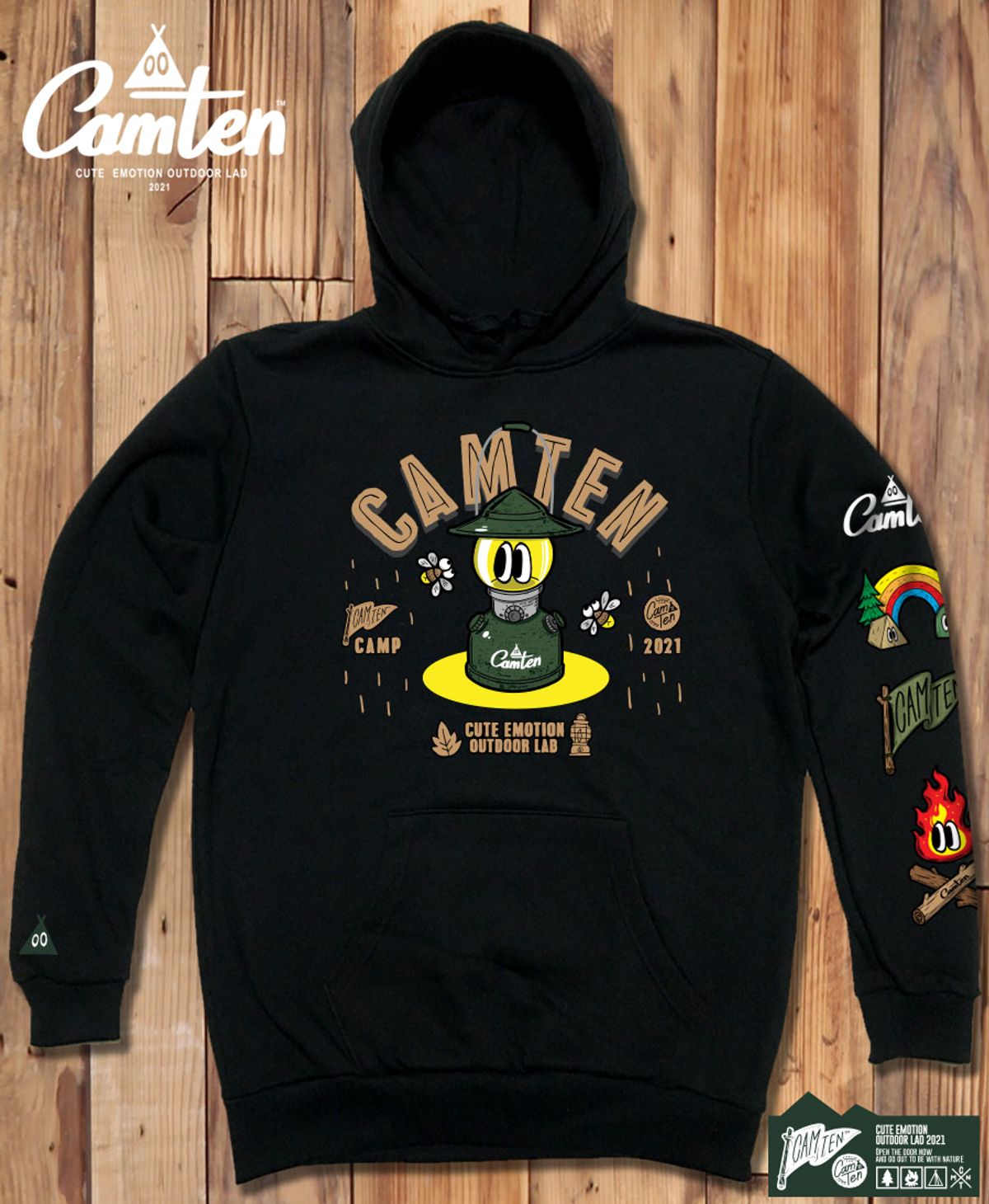 돌돌(DOLDOL) Camten-hoody-78 감성 캠핑 브랜드 캠텐 캐릭터 그래픽 후드티