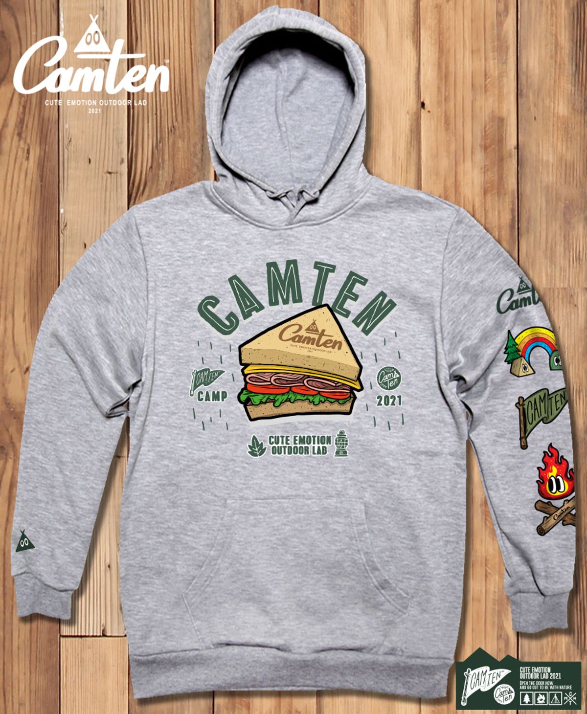 돌돌(DOLDOL) Camten-hoody-79 감성 캠핑 브랜드 캠텐 캐릭터 그래픽 후드티