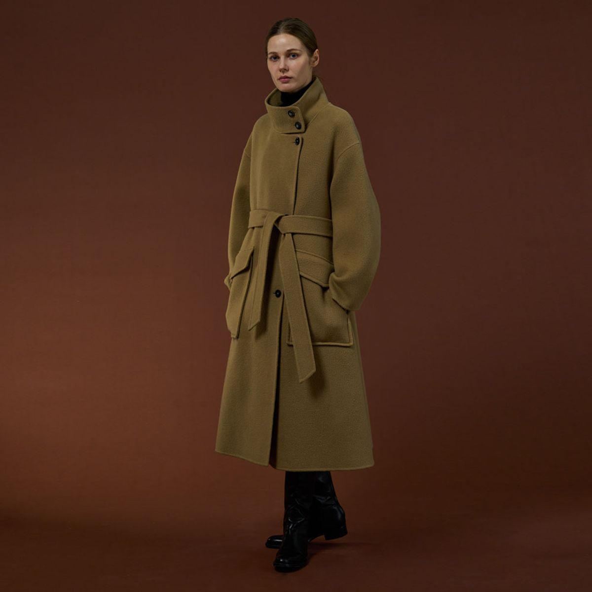 퍼블리카엑스(PUBLICKA X) ILONA LONG COAT OLIVE KHAKI