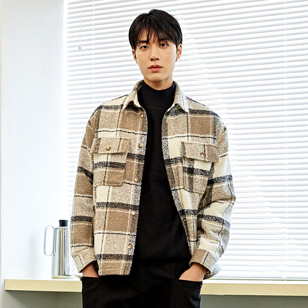 커스텀어스(CUSTOMUS) 빅체크 아우터 셔츠 CXS23WWSHB09