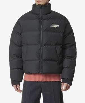 로고 자수 패딩 자켓 - 블랙 / MRAW23731BLACK