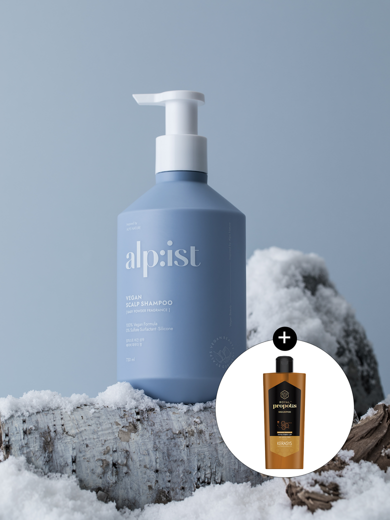비건 트리트먼트 베이비파우더 730ml + 프로폴리스 샴푸 180ml 추가구성