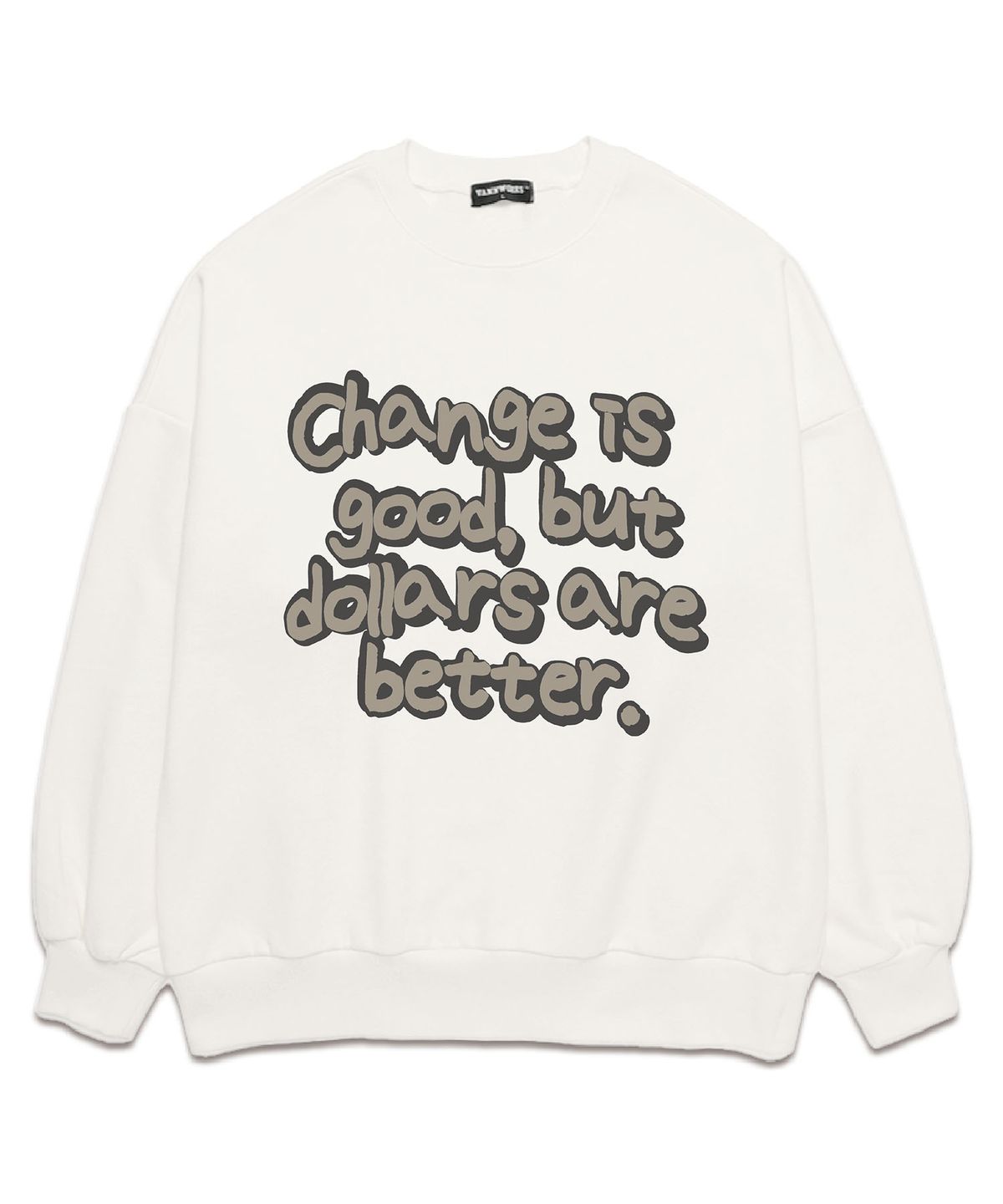 밴웍스(VANNWORKS) CHANGE IS GOOD 오버핏 맨투맨 (VLS0048) 화이트