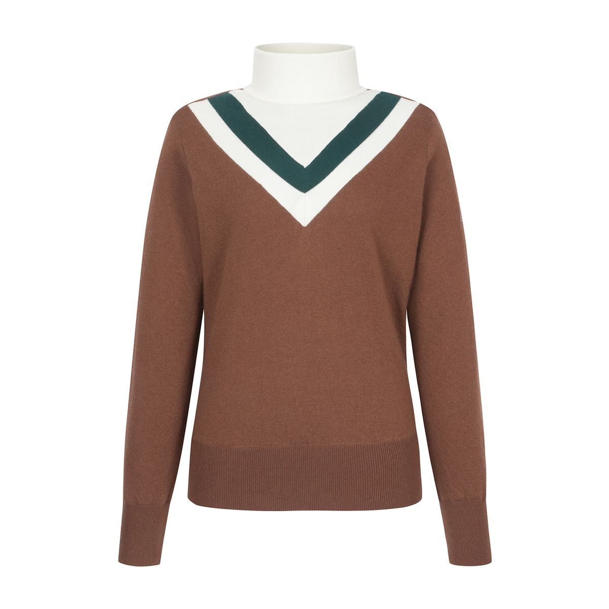 마틴골프(MARTINE GOLF) V Color Line Turtle Sweater_Camel