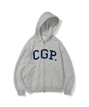 CGP 아치 로고 기모 후드 집업_그레이