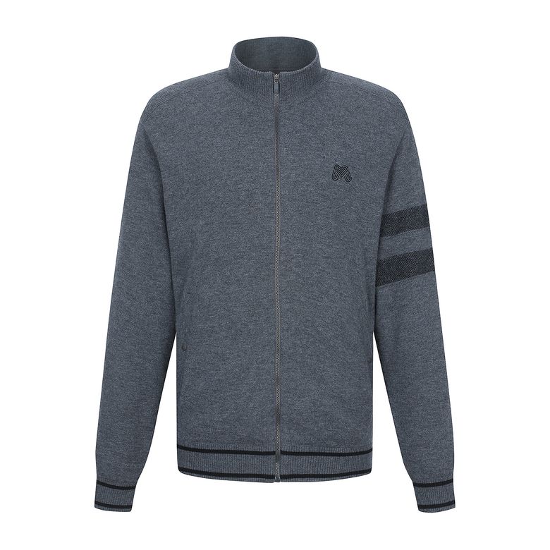 Stripe Zip-up Cardigan_D/Grey (Men)