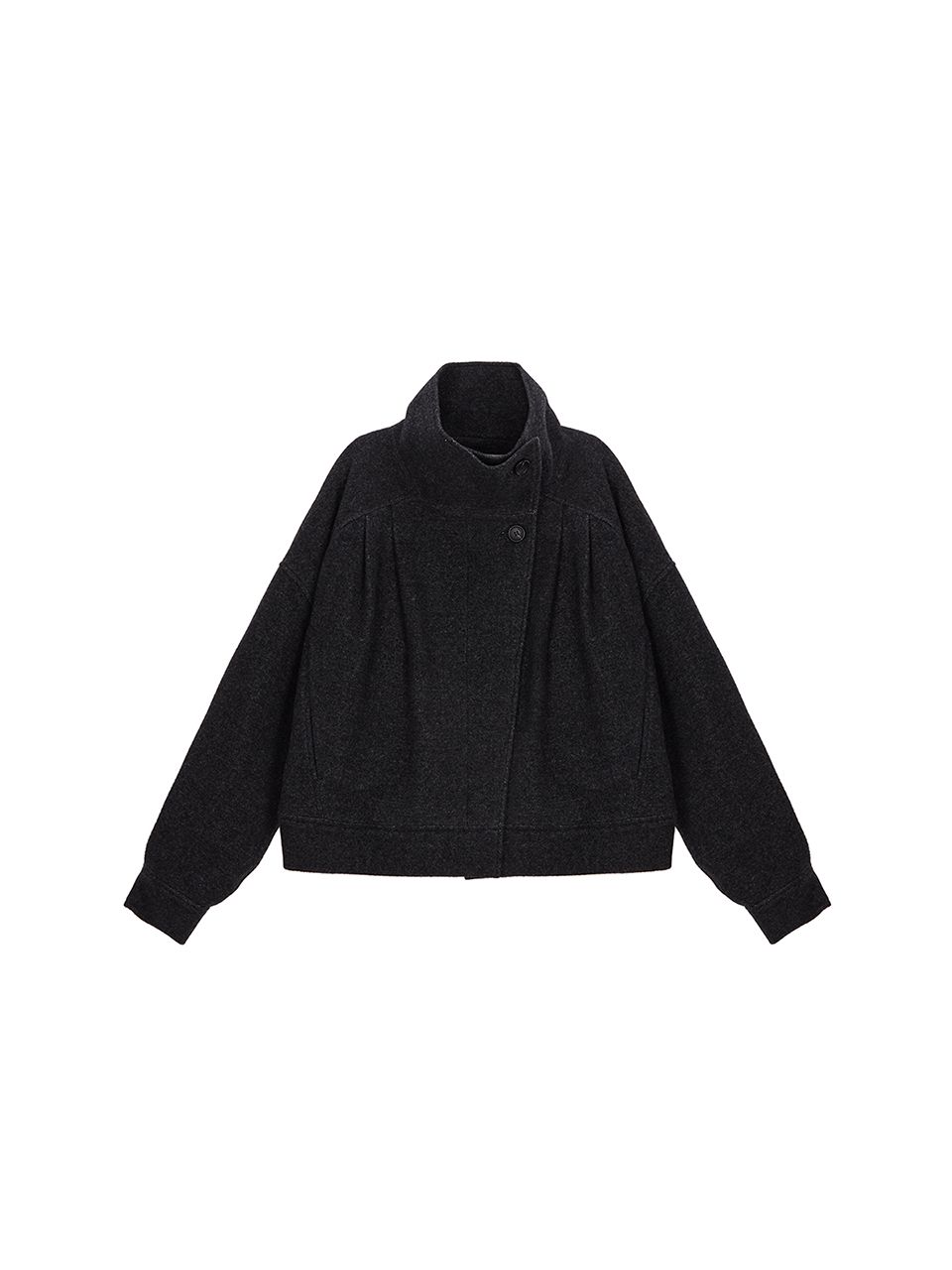 MUSINSA | MATIN KIM HIGH NECK SHORT COAT IN BLACK