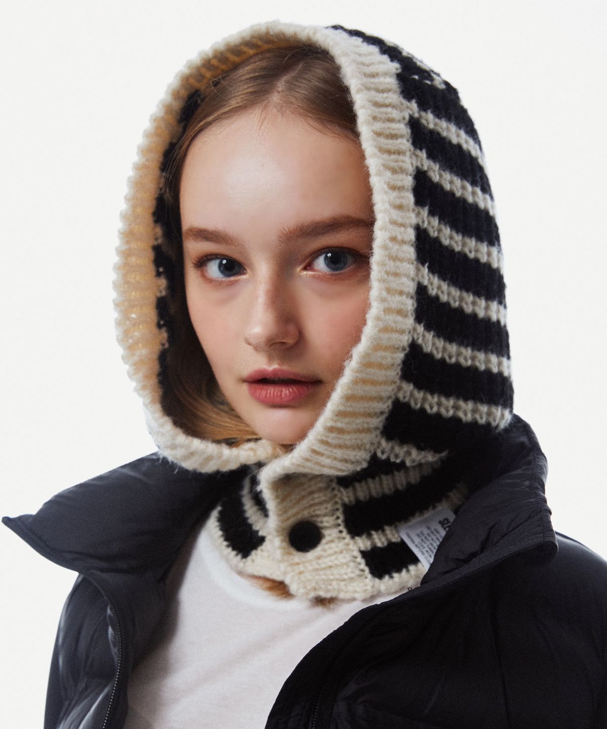 슬리피슬립(SLEEPYSLIP) BEE KNIT BLACK BARACLAVA