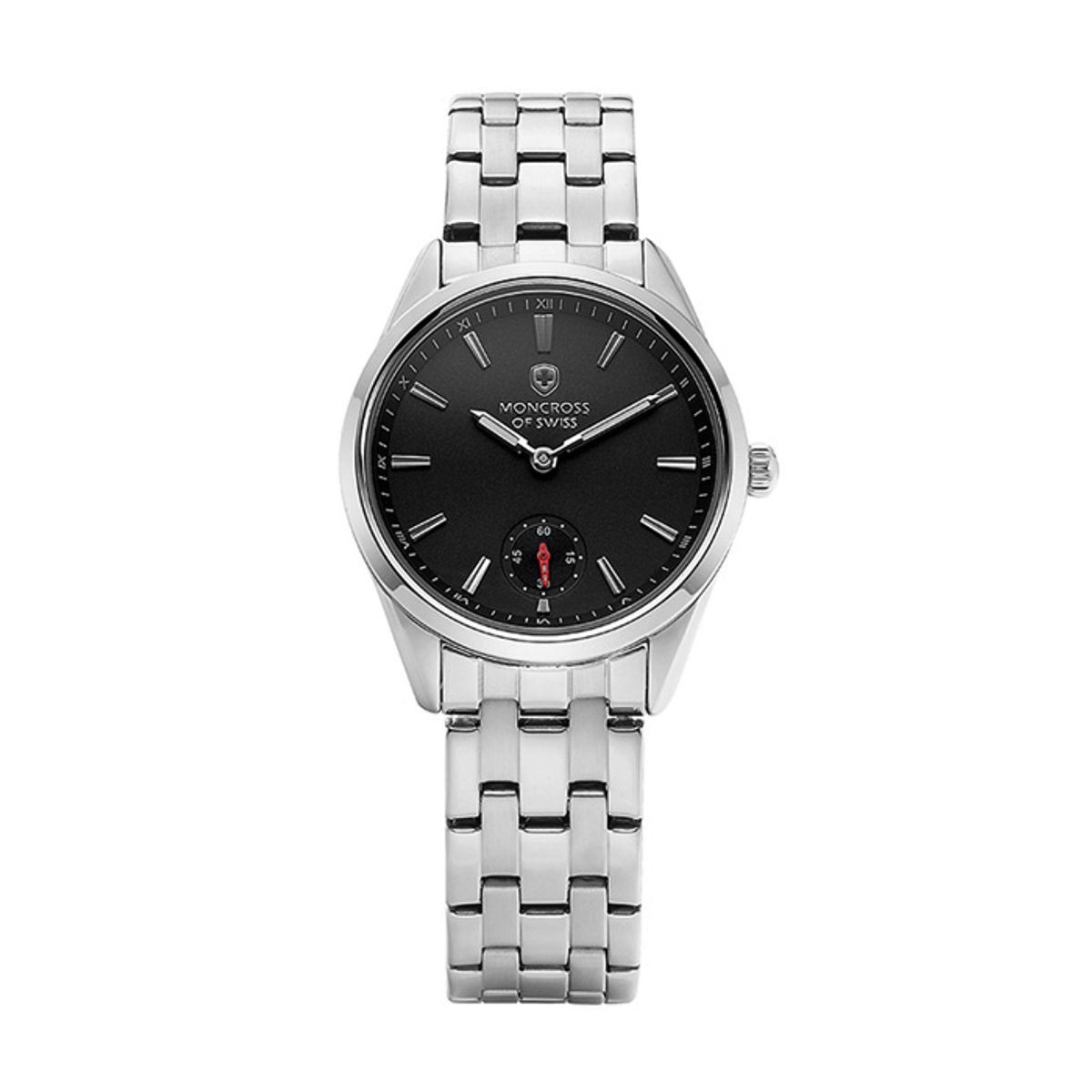 몽크로스(MONCROSS) 33mm 스몰세컨드 여성 메탈 손목 시계 MS3810F-BK