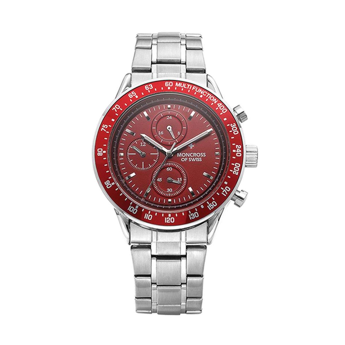 몽크로스(MONCROSS) 43mm 남성 크로노그래프 메탈 손목 시계 MS3512-WN