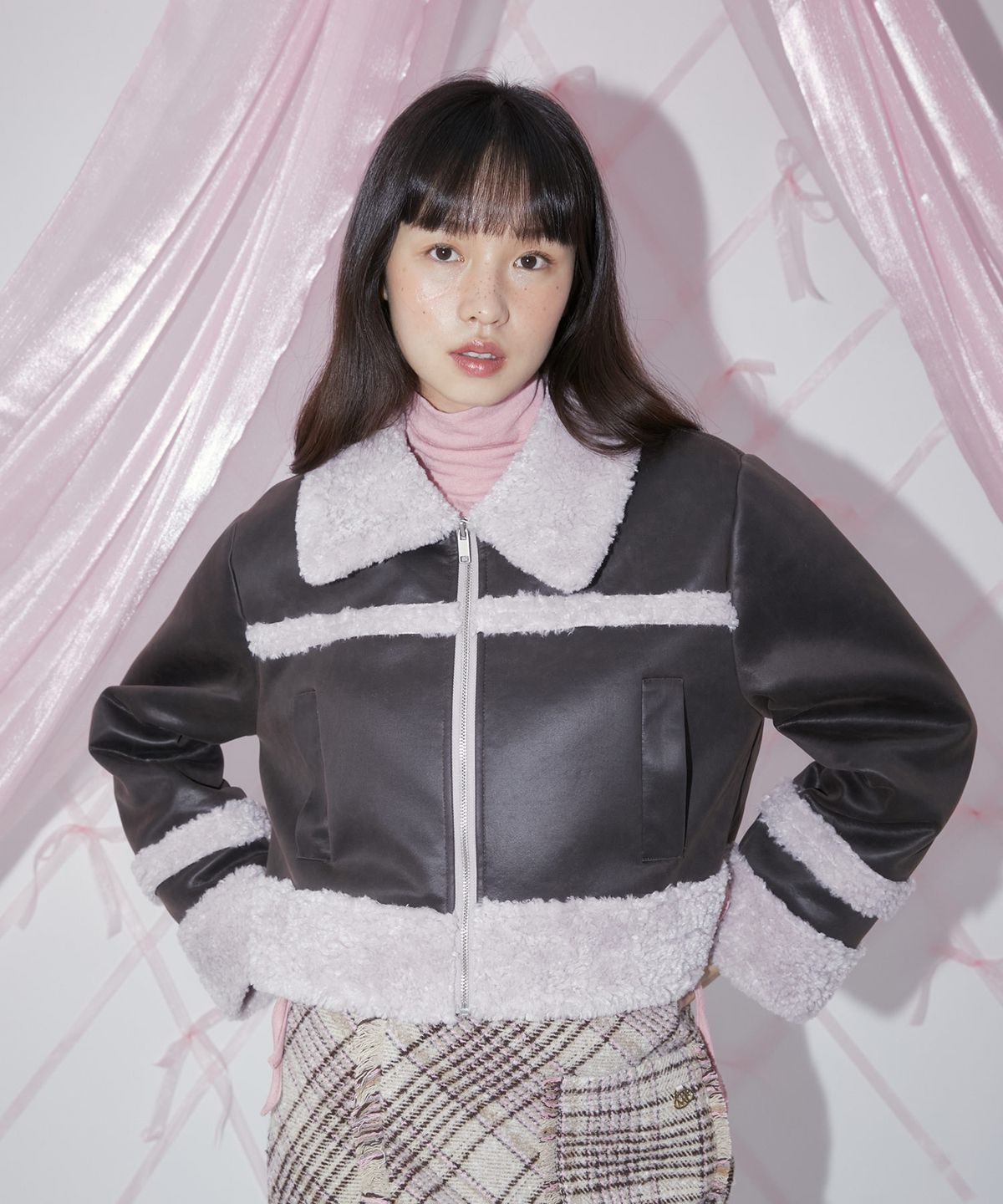 마가린핑거스(MARGARIN FINGERS) FLUFFY CROP MUSTANG (DARK BROWN)
