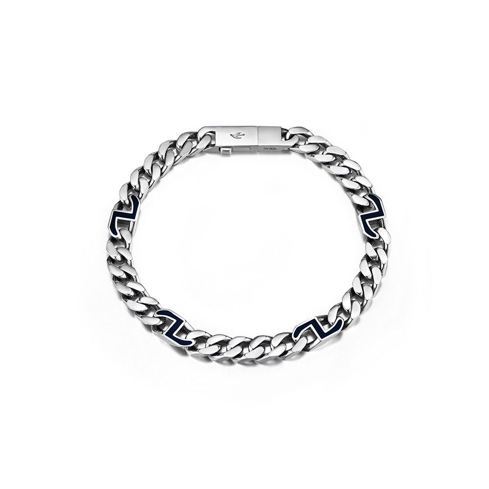 MUSINSA | HYERES-LOR M Erite Silver Curve Emblem Bracelet