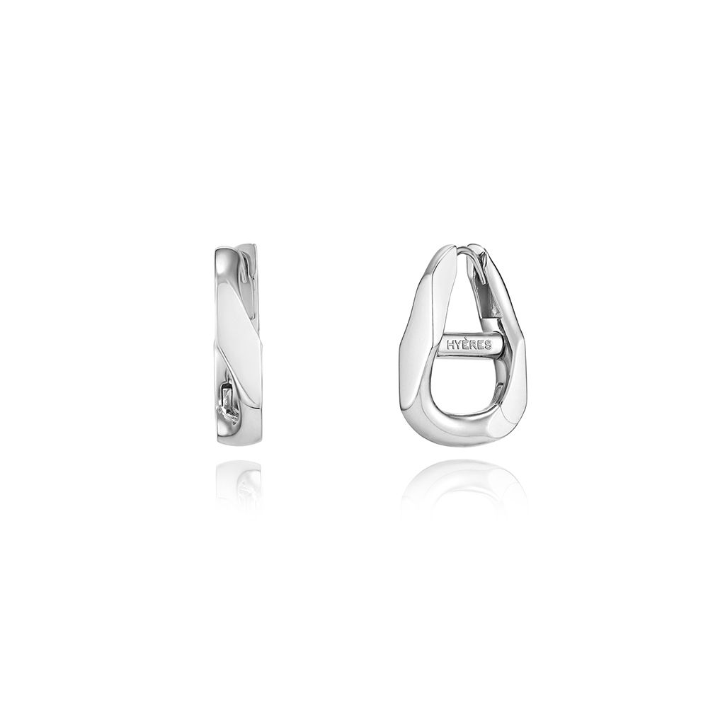 【HYERES LOR】Heriter silver emblem earring M HYERES LOR】HERITER Curve Emblem Earrings(M)〜シンミナ着用