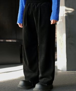 소프트 헤비 코듀로이 원턱 밴딩 팬츠[블랙]