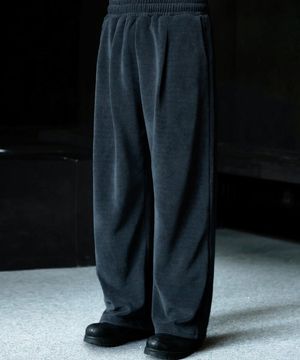 소프트 헤비 코듀로이 원턱 밴딩 팬츠[차콜]