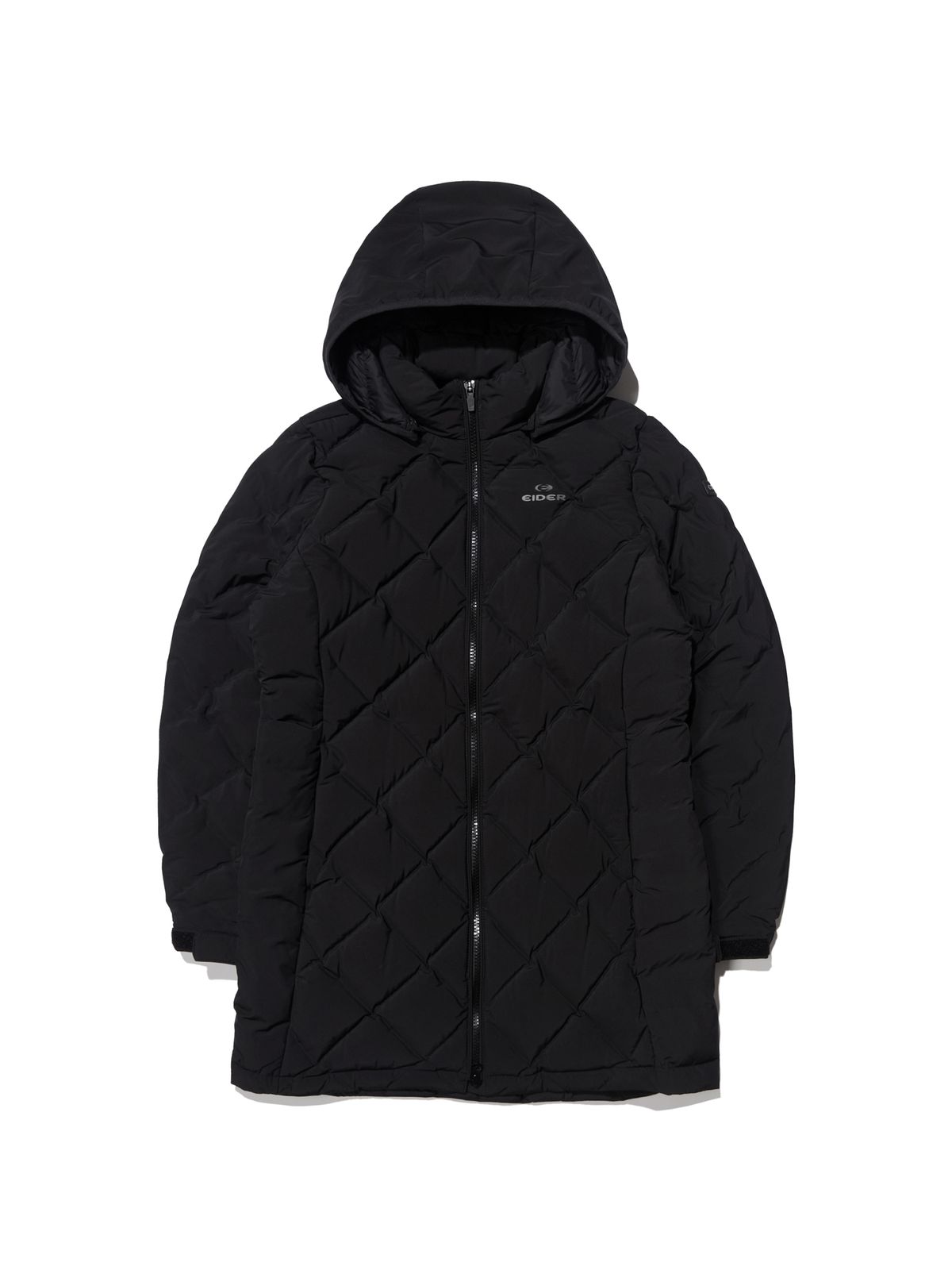 아이더(EIDER) POP 튜브 여성 하이브리드 긴기장 다운 자켓_Black