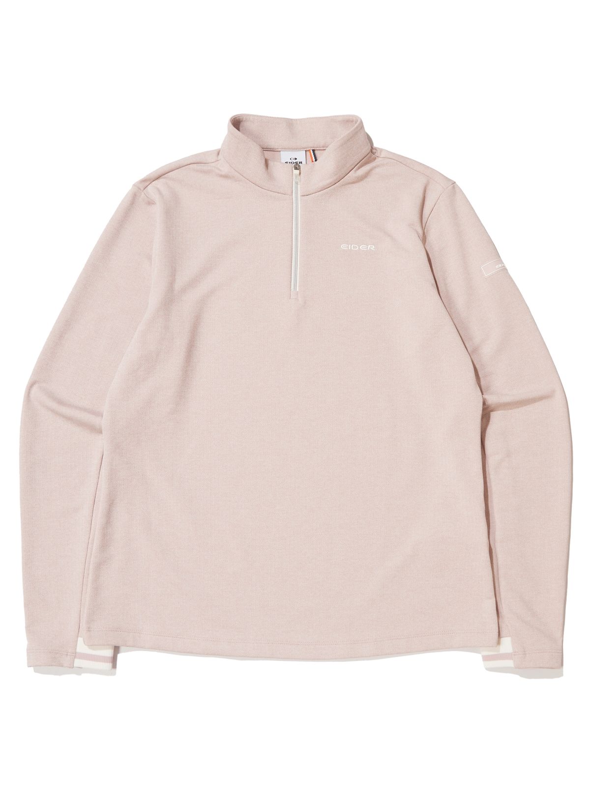 아이더(EIDER) POP 헤링본 β 짚업 티셔츠_Greyish Pink