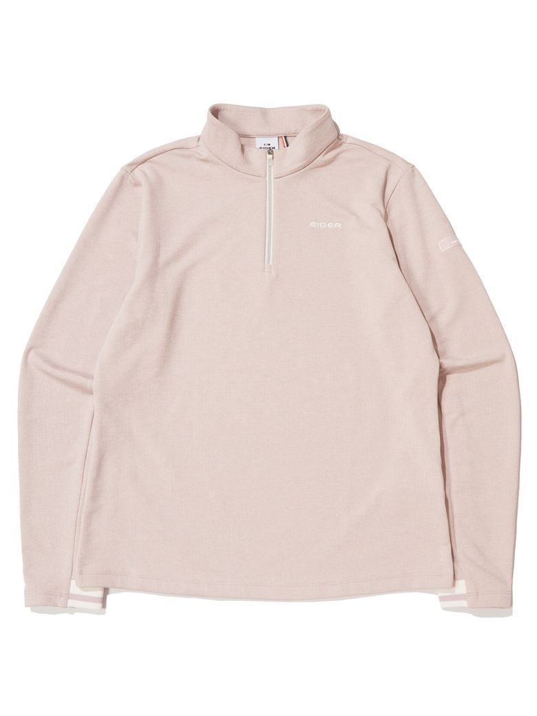 POP 헤링본 β 짚업 티셔츠_Greyish Pink